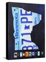 Minnesota License Plate Map-Design Turnpike-Stretched Canvas