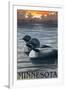 Minnesota Loons-Lantern Press-Framed Art Print