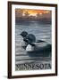 Minnesota Loons-Lantern Press-Framed Art Print