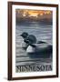 Minnesota Loons-Lantern Press-Framed Art Print