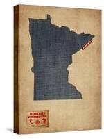 Minnesota Map Denim Jeans Style-Michael Tompsett-Stretched Canvas