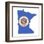 Minnesota Map Flag 3D Shape-NiroDesign-Framed Art Print