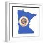 Minnesota Map Flag 3D Shape-NiroDesign-Framed Art Print