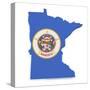 Minnesota Map Flag 3D Shape-NiroDesign-Stretched Canvas