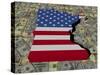 Minnesota Map Flag on American Dollars Illustration-fintastique-Stretched Canvas