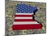 Minnesota Map Flag on American Dollars Illustration-fintastique-Mounted Photographic Print