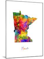 Minnesota Map-Michael Tompsett-Mounted Art Print