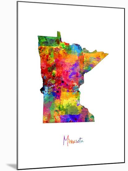 Minnesota Map-Michael Tompsett-Mounted Art Print