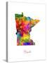 Minnesota Map-Michael Tompsett-Stretched Canvas