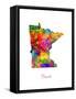 Minnesota Map-Michael Tompsett-Framed Stretched Canvas