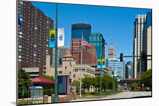 Minnesota, Minneapolis Skyline from Convention Center-Bernard Friel-Mounted Photographic Print
