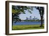 Minnesota, Minneapolis, Skyline over Lake Calhoun-Bernard Friel-Framed Photographic Print