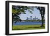 Minnesota, Minneapolis, Skyline over Lake Calhoun-Bernard Friel-Framed Photographic Print