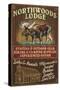 Minnesota - Moose Northwoods Lodge-Lantern Press-Stretched Canvas