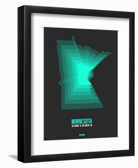 Minnesota Radiant Map 4-NaxArt-Framed Art Print