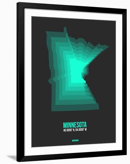 Minnesota Radiant Map 4-NaxArt-Framed Art Print