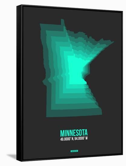 Minnesota Radiant Map 4-NaxArt-Framed Stretched Canvas