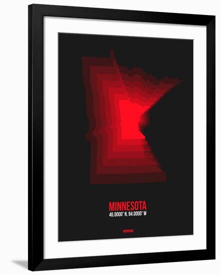 Minnesota Radiant Map 6-NaxArt-Framed Art Print