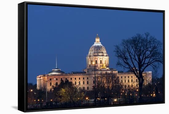 Minnesota State Capitol at Night-jrferrermn-Framed Stretched Canvas