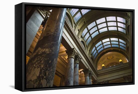 Minnesota State Capitol Interior, Stpaul, Minneapolis, Minnesota, USA-Walter Bibikow-Framed Stretched Canvas