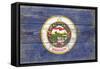 Minnesota State Flag - Barnwood Painting-Lantern Press-Framed Stretched Canvas