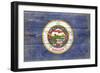 Minnesota State Flag - Barnwood Painting-Lantern Press-Framed Art Print