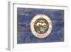 Minnesota State Flag - Barnwood Painting-Lantern Press-Framed Art Print