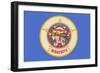 Minnesota State Flag-Lantern Press-Framed Art Print