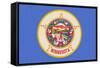 Minnesota State Flag-Lantern Press-Framed Stretched Canvas