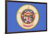 Minnesota State Flag-Lantern Press-Framed Art Print