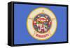 Minnesota State Flag-Lantern Press-Framed Stretched Canvas