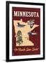 Minnesota - State Icons-Lantern Press-Framed Art Print