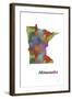 Minnesota State Map 1-Marlene Watson-Framed Giclee Print