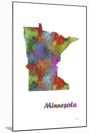 Minnesota State Map 1-Marlene Watson-Mounted Giclee Print