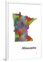 Minnesota State Map 1-Marlene Watson-Framed Giclee Print