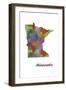 Minnesota State Map 1-Marlene Watson-Framed Giclee Print