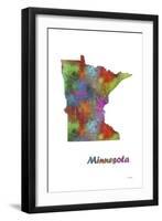 Minnesota State Map 1-Marlene Watson-Framed Giclee Print