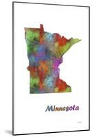 Minnesota State Map 1-Marlene Watson-Mounted Giclee Print