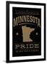 Minnesota State Pride - Gold on Black-Lantern Press-Framed Art Print
