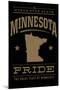 Minnesota State Pride - Gold on Black-Lantern Press-Mounted Art Print