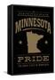 Minnesota State Pride - Gold on Black-Lantern Press-Framed Stretched Canvas