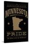 Minnesota State Pride - Gold on Black-Lantern Press-Stretched Canvas