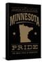 Minnesota State Pride - Gold on Black-Lantern Press-Framed Stretched Canvas