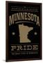 Minnesota State Pride - Gold on Black-Lantern Press-Framed Art Print