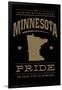 Minnesota State Pride - Gold on Black-Lantern Press-Framed Art Print