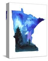 Minnesota State Watercolor-Jessica Durrant-Stretched Canvas