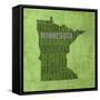 Minnesota State Words-David Bowman-Framed Stretched Canvas