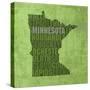 Minnesota State Words-David Bowman-Stretched Canvas