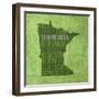 Minnesota State Words-David Bowman-Framed Giclee Print