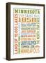 Minnesota - Typography-Lantern Press-Framed Art Print